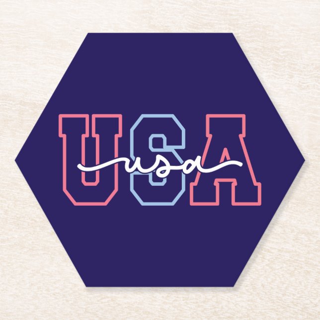 USA Text 4. Juli Design-62118 Untersetzer (Vorderseite)