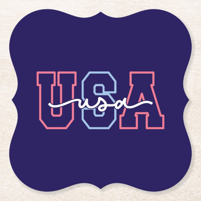 USA Text 4. Juli Design-62118 Untersetzer (Vorderseite)