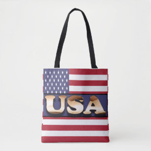 USA Text American Flagge Tasche