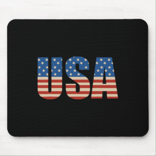 Usa Text Flag Shirt - Amerikanische Flagge Patriot Mousepad