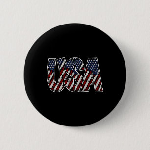 Usa Text Flag Shirt - Patriotisches amerikanisches Button