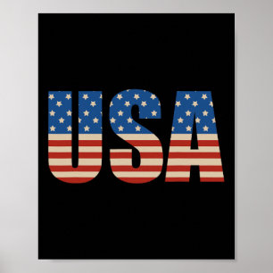 Usa Text Flag Shirt - Patriotisches amerikanisches Poster