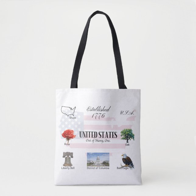 USA Themed Tote Bag Tasche (Vorderseite)