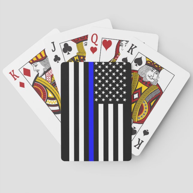 USA Thin Blue Line Spielkarten (Rückseite)