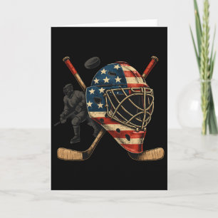 USA-Torhüterhelm-Eishockey-Shirt 4. Juli Spo Karte