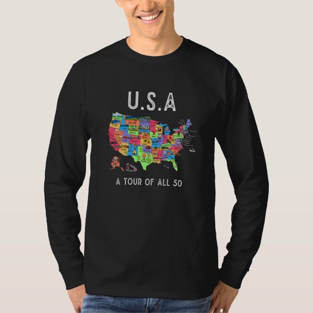 USA Travel  Visit 50 States Map  2 T-Shirt (Vorderseite)
