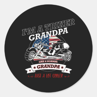 Usa Triker Grandpa Trike Runder Aufkleber