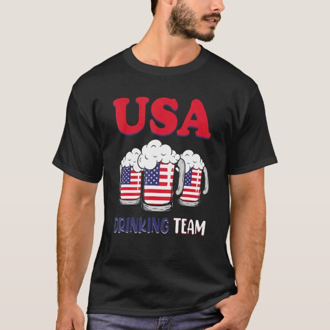 USA Trinkteam   4. Juli T-Shirt (Vorderseite)