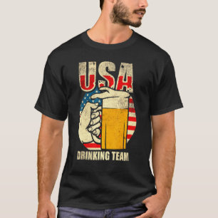 Usa Trinkteam Bierparty Vintage Usa-Flagge T-Shirt
