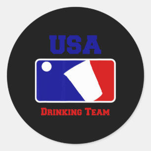 USA-Trinkteam Lustige Party Beer-Pong-Spiel Runder Aufkleber