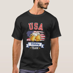 USA Trinkteam Lustiges Bier Amerikanische Flagge G T-Shirt