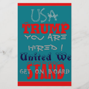 USA Trump You Are Hired! United We Stand Kunstprin Briefpapier