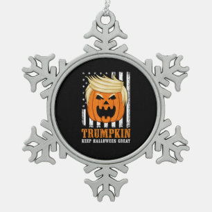 Usa Trumpkin Behielt Halloween Great Funny Schneeflocken Zinn-Ornament