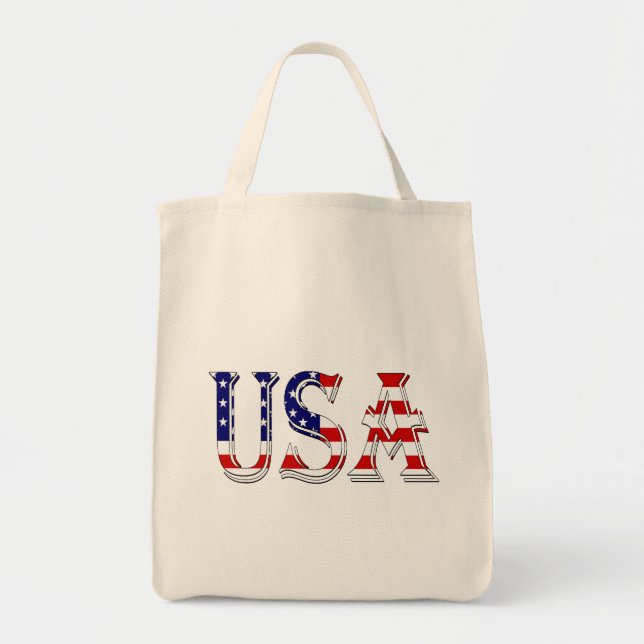 USA überlagern sich auf US Flag Gtcnt Tragetasche (Vorne)