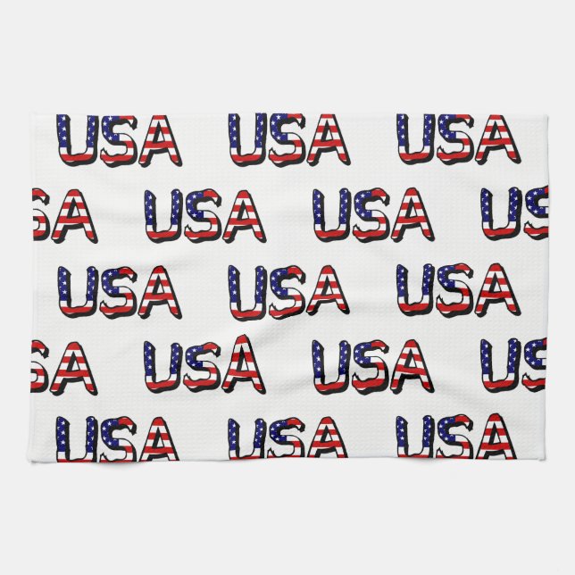 USA überlagern sich auf US Flag ktcnt Geschirrtuch (Horizontal)
