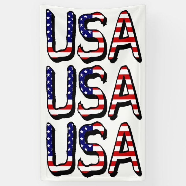 USA überlagert auf US-Flagge (v) Banner (Vertikal)