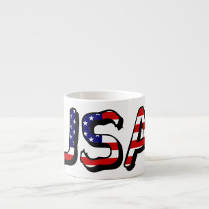 USA überlappen sich auf US-Flagge Espressotasse
