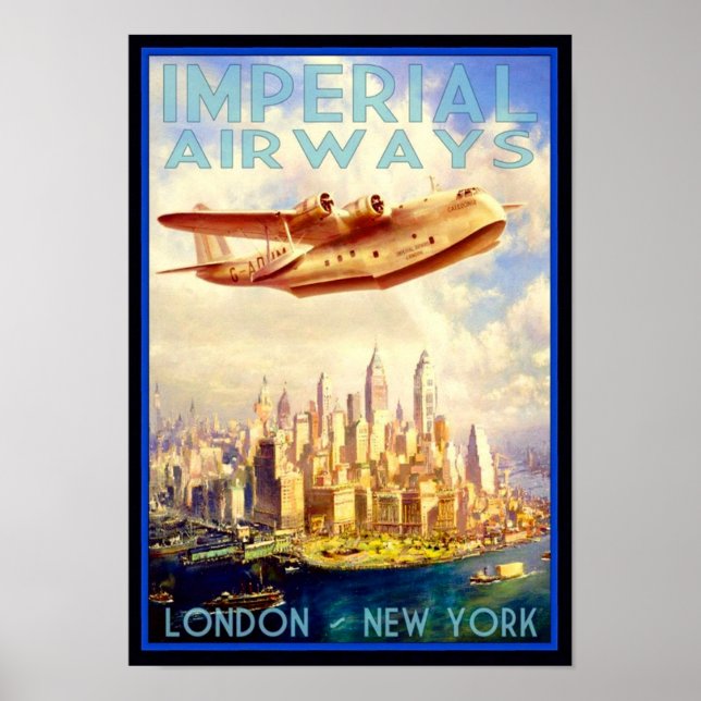 " USA/UK: 1950 New York City - Imerpial Airways Poster (Vorne)