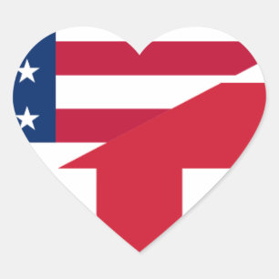 usa uk Herz-Aufkleber