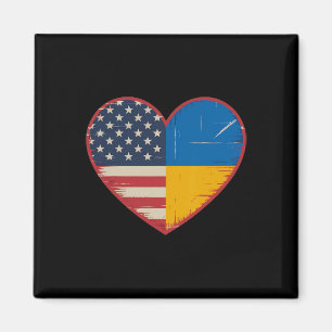 Usa Ukraine Herz - Doppelte Staatsbürgerschaft 2 Magnet