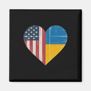 Usa Ukraine Herz - Doppelte Staatsbürgerschaft 3 Magnet
