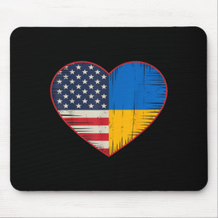Usa Ukraine Herz - Doppelte Staatsbürgerschaft  Mousepad