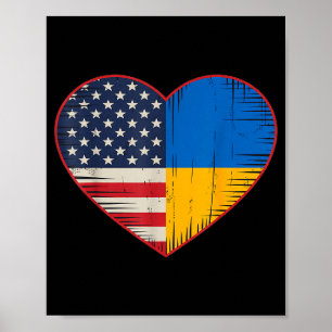 Usa Ukraine Herz - Doppelte Staatsbürgerschaft Poster