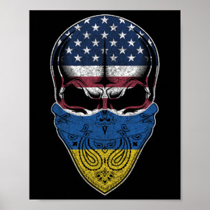 Usa Ukraine Roots - Ukrainisch Amerikanische Flagg Poster
