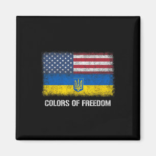 Usa Ukraine Ukrainische amerikanische Flaggenfarbe Magnet