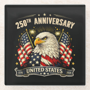 USA Unabhängigkeit 250. Jubiläum 1776 2026 Patri Glasuntersetzer