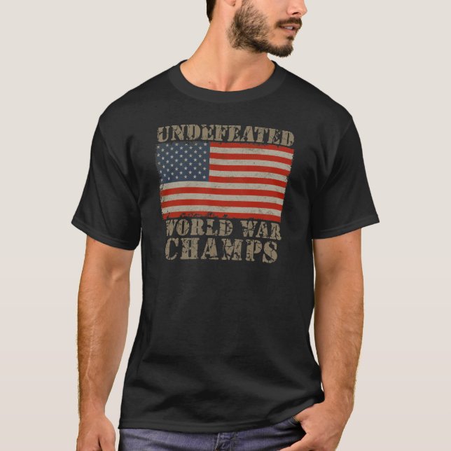 USA, unbesiegte Weltkrieg-Meister T-Shirt (Vorderseite)