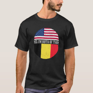 USA und Belgien Vintage Flaggen Ja ich bin beide d T-Shirt