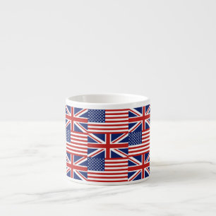 USA und BRITISCHES Flaggen-Muster Espressotasse