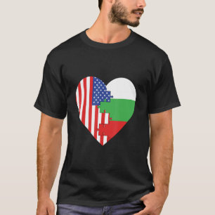 USA und Bulgarien-Flaggen-Herz T-Shirt
