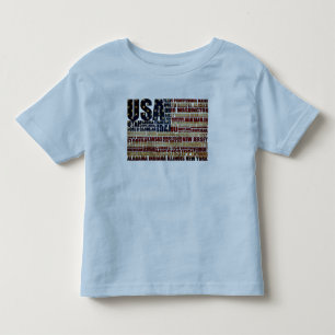 USA und ihre Bundesstaaten in Sternen und Streifen Kleinkind T-shirt