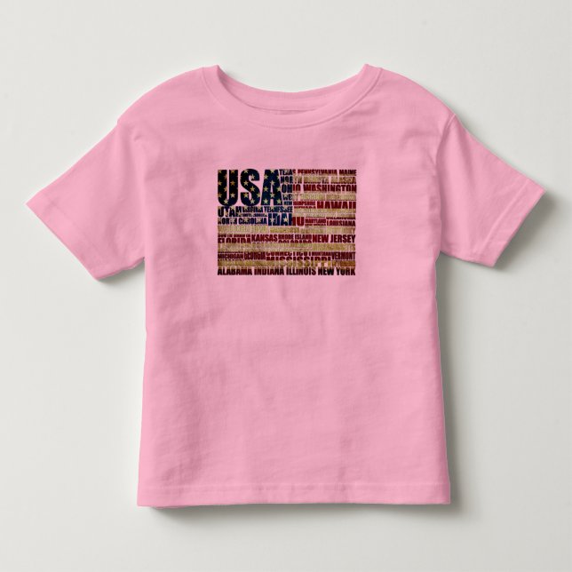 USA und ihre bundesstaatlichen Staaten in US Flagg Kleinkind T-shirt (Vorderseite)