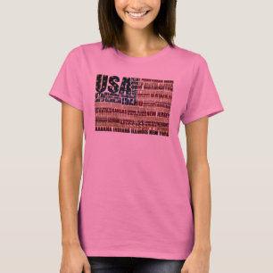 USA und ihre bundesstaatlichen Staaten in US Flagg T-Shirt