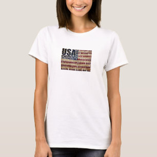USA und ihre bundesstaatlichen Staaten in US Flagg T-Shirt