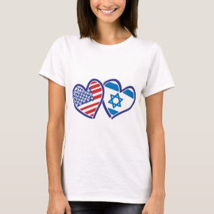 USA und Israel Herzenflagge T-Shirt