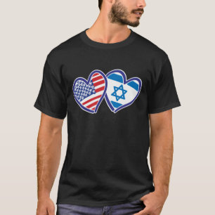 USA und Israel Herzenflagge T-Shirt