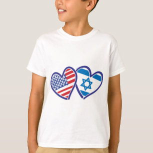 USA und Israel Herzenflagge T-Shirt