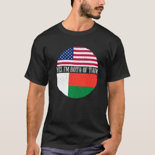 USA und Madagaskar Vintage-Flaggen  Ja, ich bin be T-Shirt