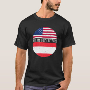 USA und Österreich Vintage-Flaggen  Ja, ich bin be T-Shirt