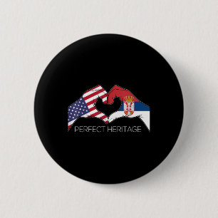 USA und Serbien - Serbischer Amerikaner vollkommen Button
