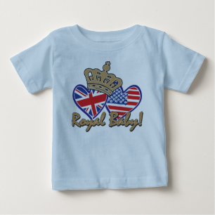 USA und UK Flag Hearts Royal Baby T-shirt