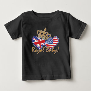 USA und UK-Flagge Herzen Royal Baby T-shirt