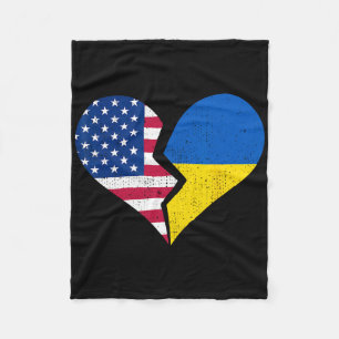 USA und Ukraine-Flaggen – Symbol des gebrochenen H Fleecedecke