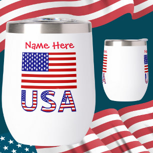 USA und United States America Flagge Rot Personali