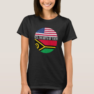 USA und Vanuatu Vintag Flags Ja ich bin beide T-Shirt