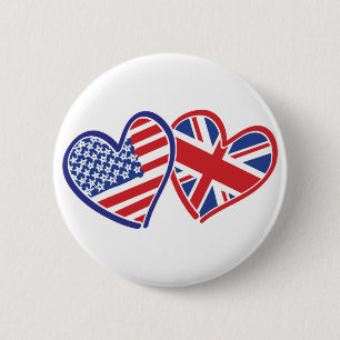 USA und Vereinigtes Königreich im Herzen der Lieb Button
